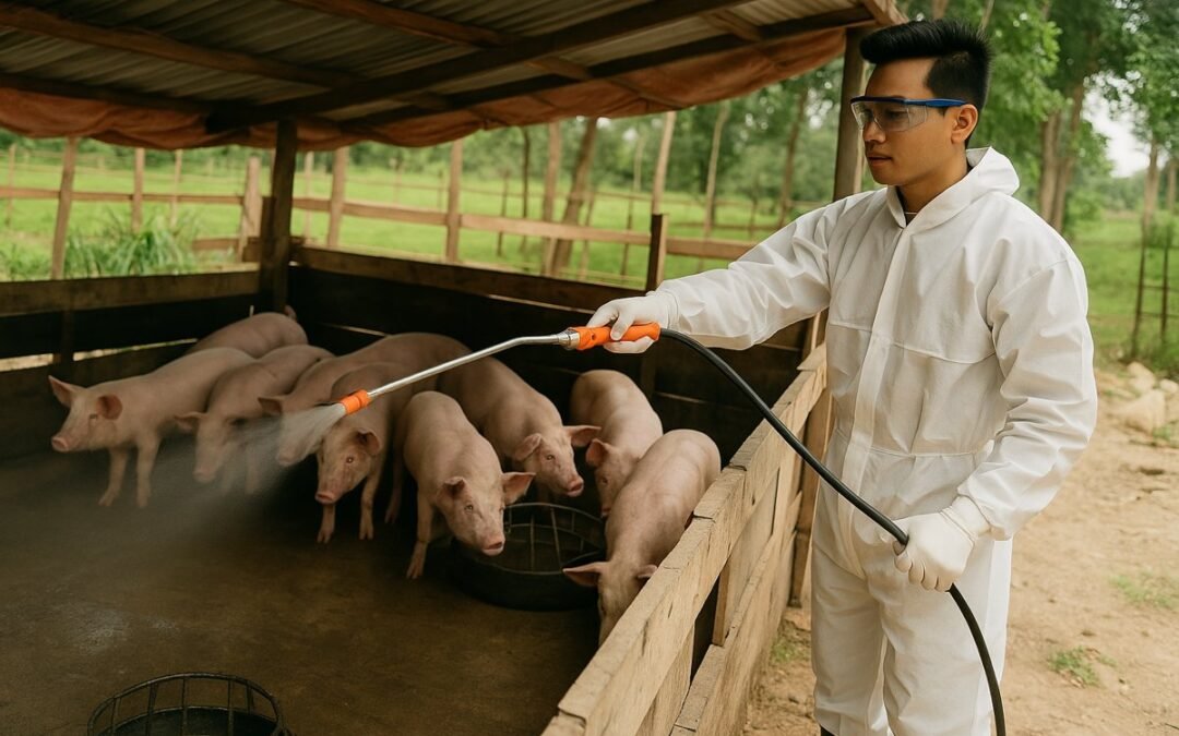 Khử mùi chuồng trại bằng giấm gỗ: Giải pháp sinh học an toàn & hiệu quả